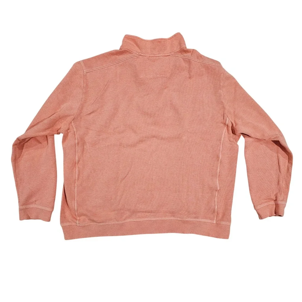 Tommy Bahama Mens XXL Coral Pink Quarter Zip Pullover Sweatshirt Casual